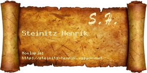 Steinitz Henrik névjegykártya